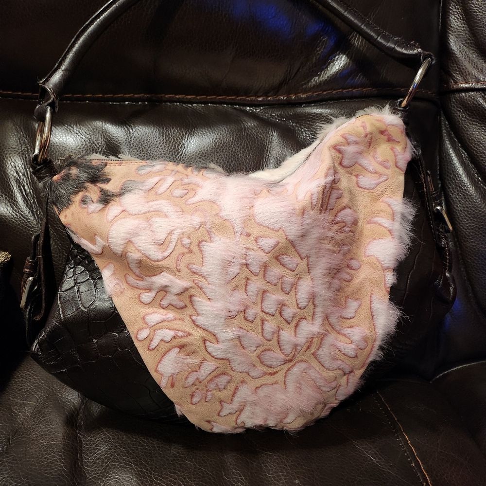 Bergè Leather and Ponyhair Handbag